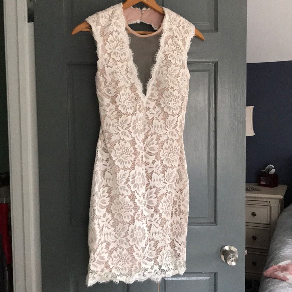 Lace bridal shower dress, with sequin. Size 6